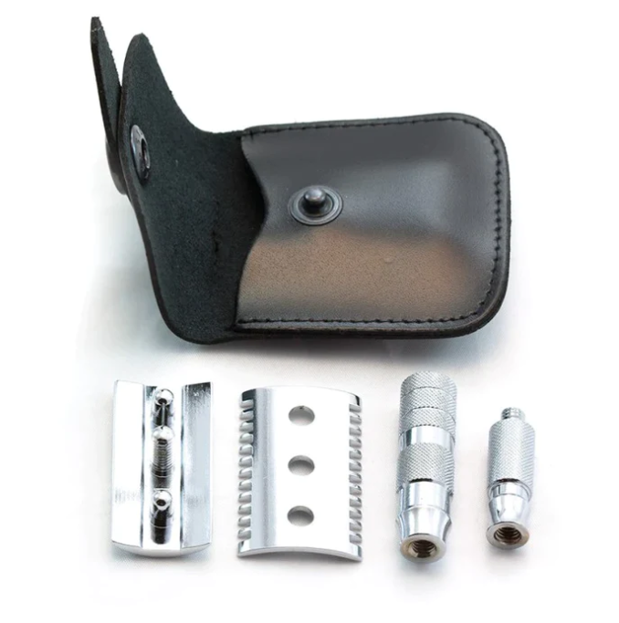 Merkur 985 Open Comb Double-Edge Travel Razor & Case