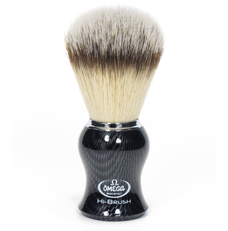 Omega HI-BRUSH Fibre Shaving Brush (Carbon Fibre Effect)