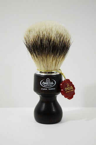 Omega Silvertip Badger Shaving Brush (Ovangkol Wood Handle)