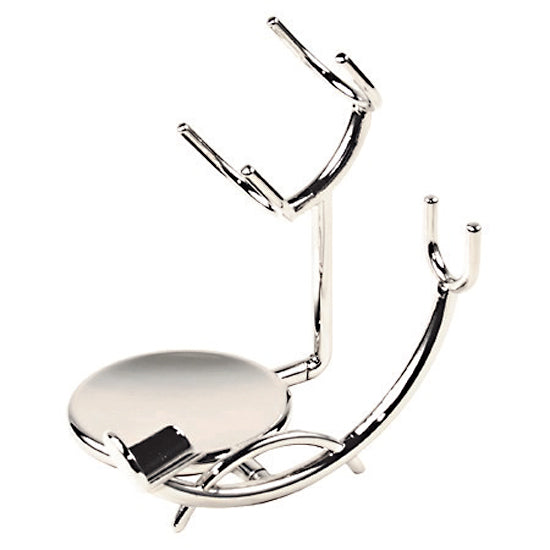 Parker Chrome Razor & Brush Shaving Stand