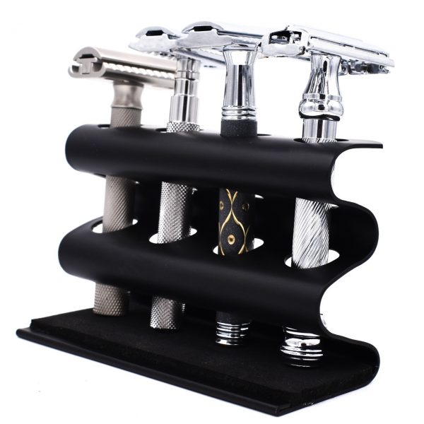 Parker Deluxe Black Safety Razor Stand, Holds 4 Razors