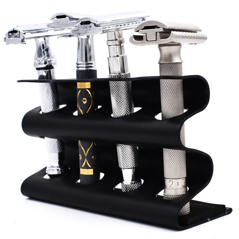 Parker Deluxe Black Safety Razor Stand, Holds 4 Razors