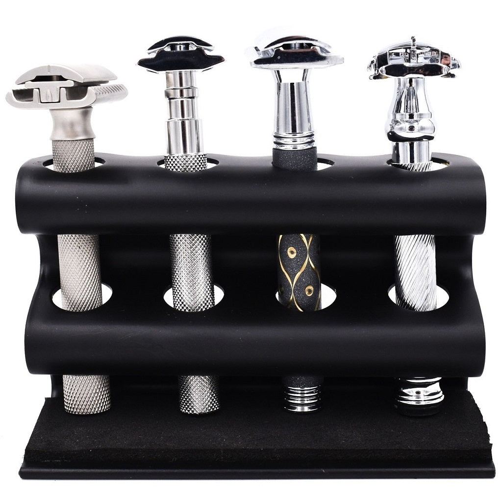 Parker Deluxe Black Safety Razor Stand, Holds 4 Razors