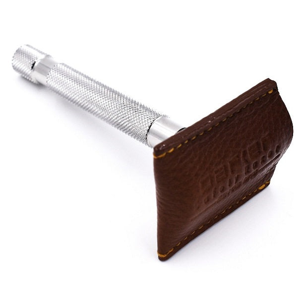 Parker Leather Safety Razor Cover Brown