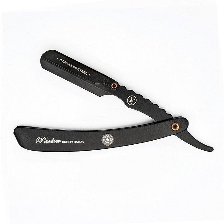 Parker PTABK Black Adjustable Push Type Barber Razor