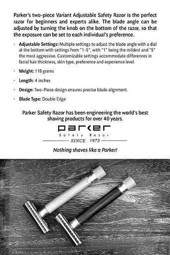 Parker Variant Adjustable Double Edge Safety Razor, Rose Gold