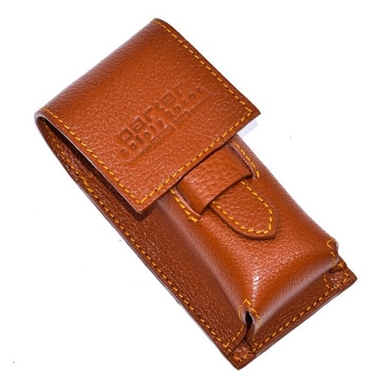Parker Leather Shaving Brush Case, Saddle Brown