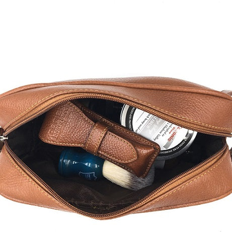 Parker Saddle Brown Toiletry Bag