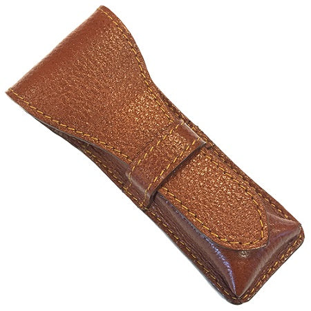 Parker Deluxe Leather Safety Razor Case Saddle Brown