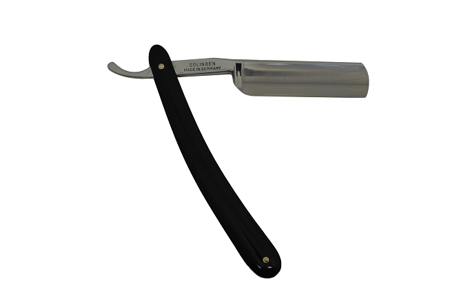 Ralf Aust 6/8 Round Crown Straight Razor, Black Synthetic Scales