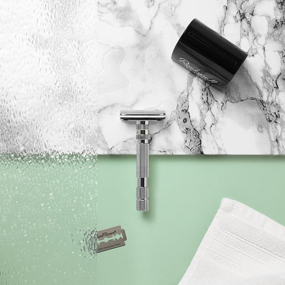 Rockwell Model T2 Adjustable Safety Razor (White Chrome)