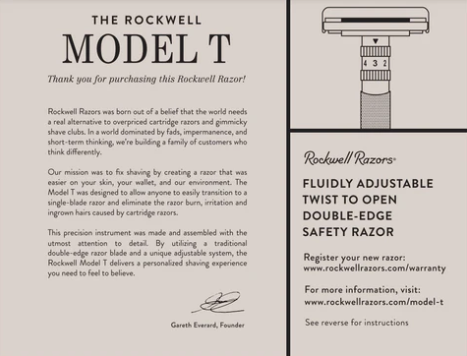 Rockwell Model T2 Adjustable Safety Razor (Rose Gold)