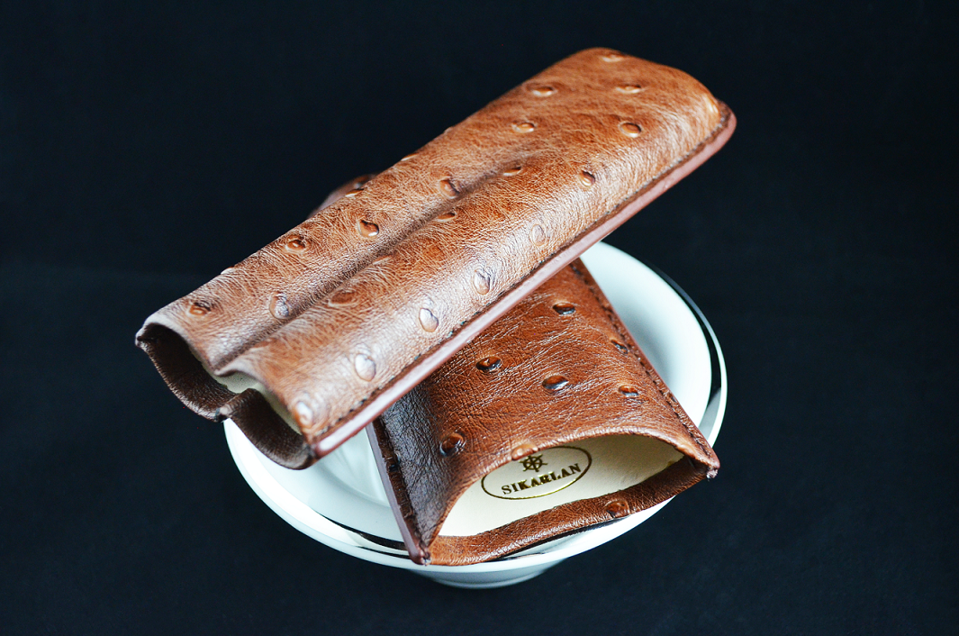 Sikarlan Two-Cigar Brown Leather Case