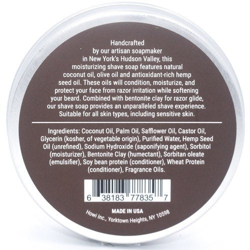 Taconic Bay Rum Glycerin Hemp Oil Shaving Soap 4 oz