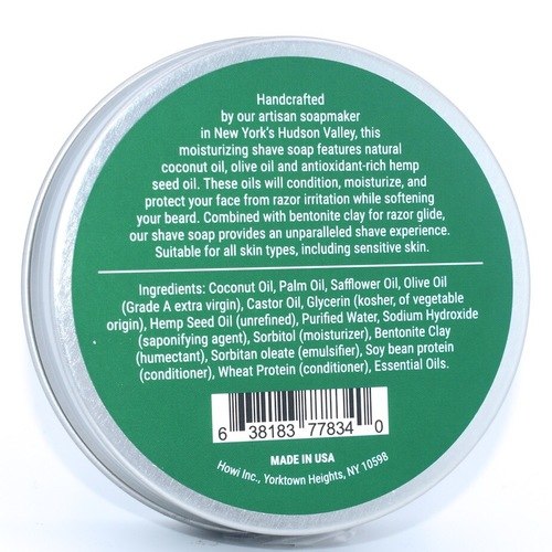 Taconic Eucalyptus Mint Glycerin Hemp Oil Shaving Soap 4 oz