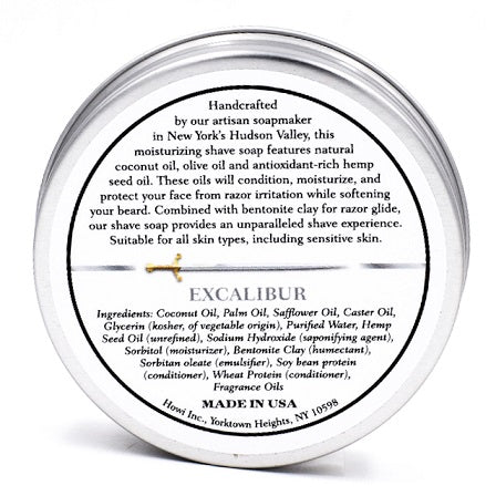 Taconic Excalibur Glycerin Hemp Oil Shaving Soap 4 oz.