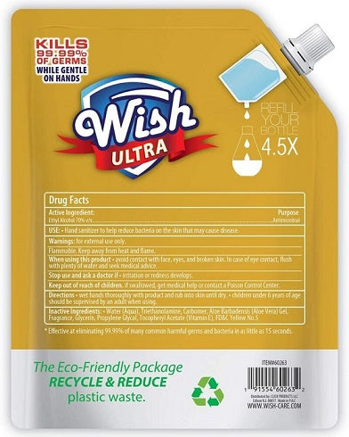Wish Refill Pack 1 Liter Scented Hand Sanitizer – Lemon