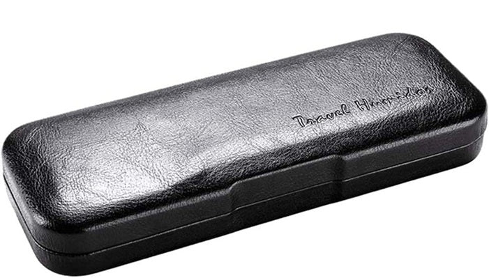 Black Leather Travel Humidor, Holds 3 Cigars