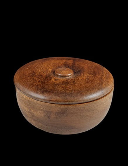 Col. Conk Large Covered Dark Wood Shave Bowl with Large Shave Soap