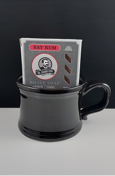 Col. Conk Black Super Shave Mug with Large Shaving Soap