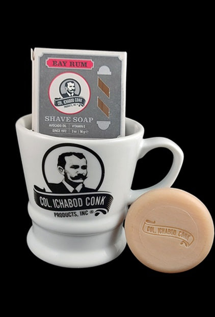 Col. Conk White Shave Mug with Shaving Soap