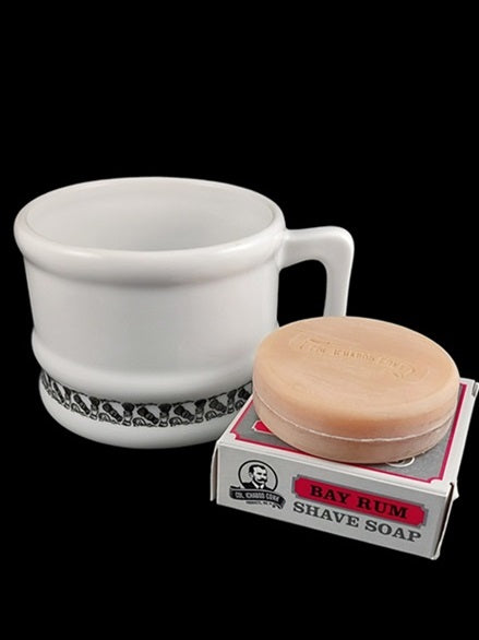 Colonel Conk White Super Shave Mug with Large Shaving Soap