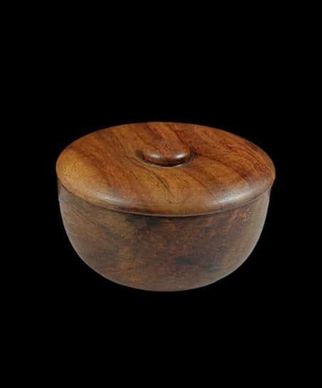 Dark Oak Wood Covered Shave Bowl with Shaving Soap