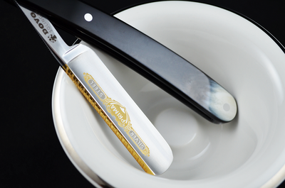 Dovo Prima Silver Steel 5/8 Straight Razor with Cow Horn Handles