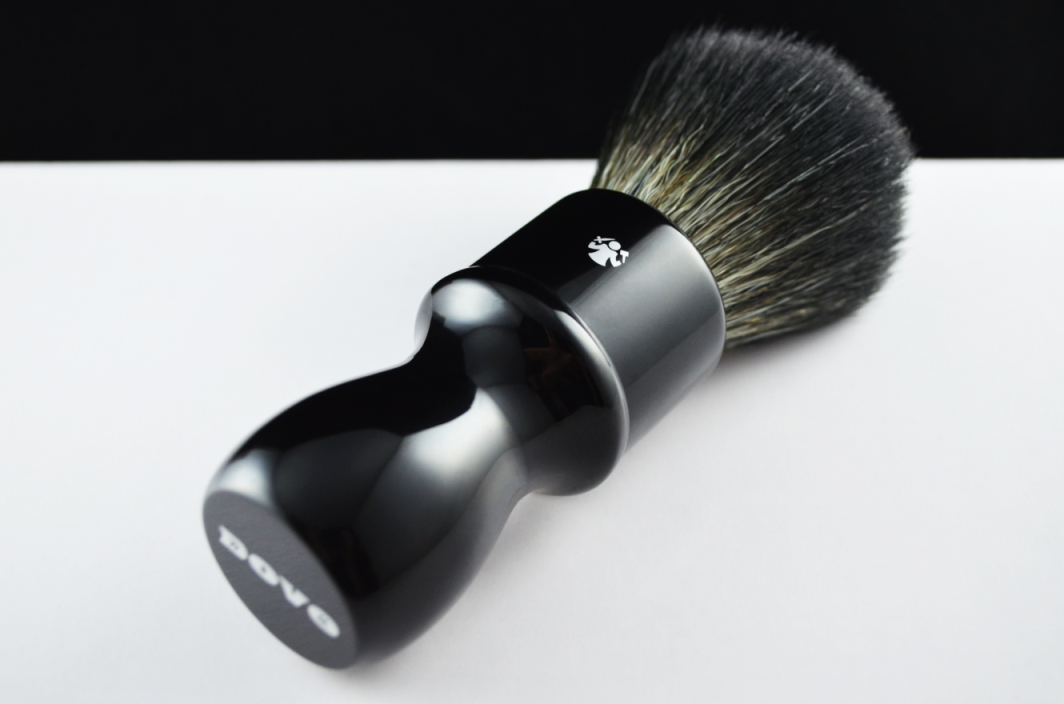 Dovo Synthetic Hi-Shaving Brush Black Long Handle