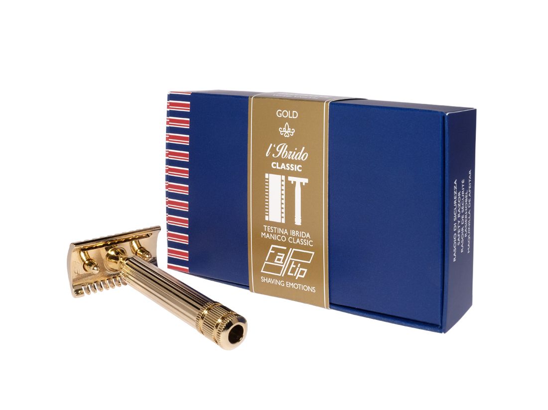 Fatip L'lbrido Grande Gold Classic Safety Razor, Hybrid Comb