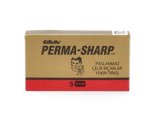 5 Perma-Sharp Super Stainless Double Edge Razor Blades