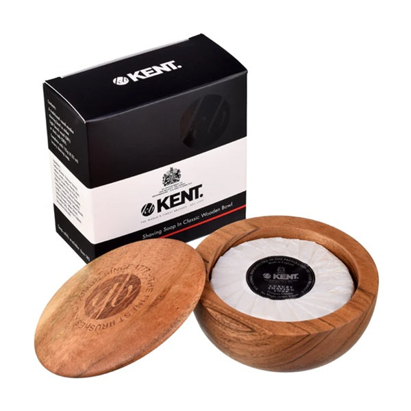 Kent Shaving Soap in Dark Beechwood Shaving Bowl