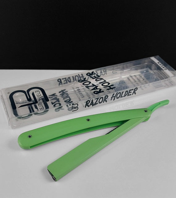 Level 3 Barber Razor with 100 Derby Single Edge Blades, Green