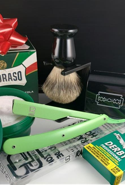 Level 3 Barber Razor Gift Set, Green