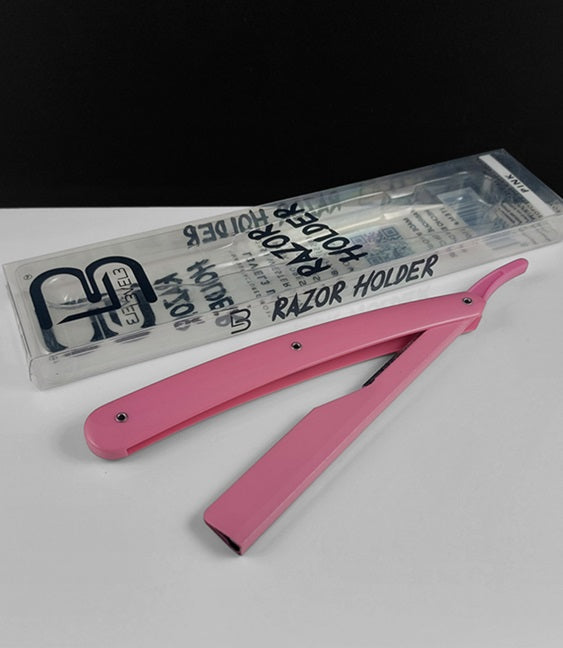 Level 3 Barber Razor with 10 Derby Single Edge Blades, Pink