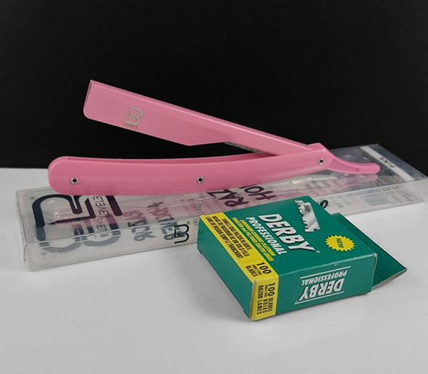 Level 3 Barber Razor with 10 Derby Single Edge Blades, Pink - The ...