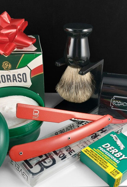 Level 3 Barber Razor Gift Set, Red - The Classic Edge Shaving Store
