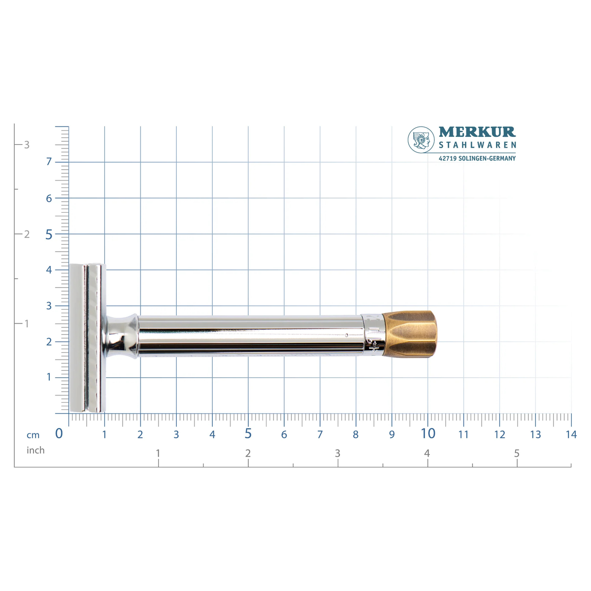 Merkur 510 Progress Adjustable Safety Razor With Antique Brass Metal Knob