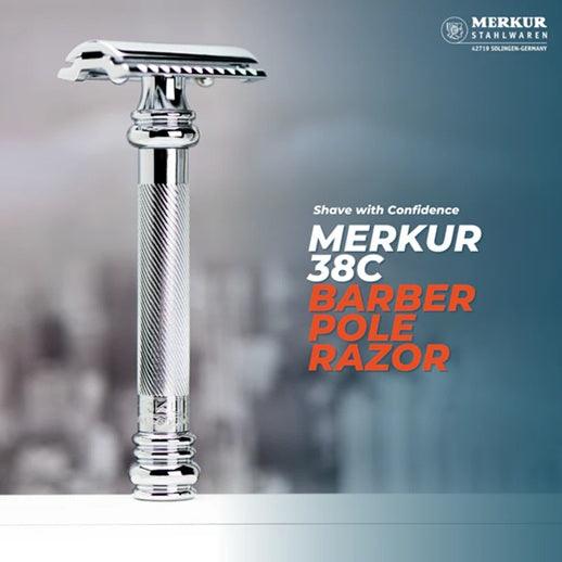 Merkur 5004 Travel Shaving Set with Merkur 38C, Leather Case and 10 Blades