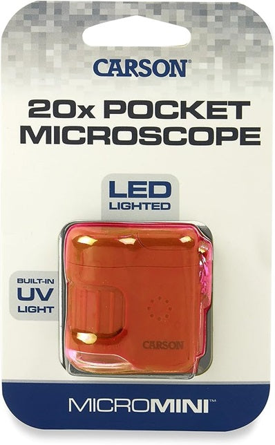 MicroMini 20x Pocket Microscope UV & LED Flashlight Orange