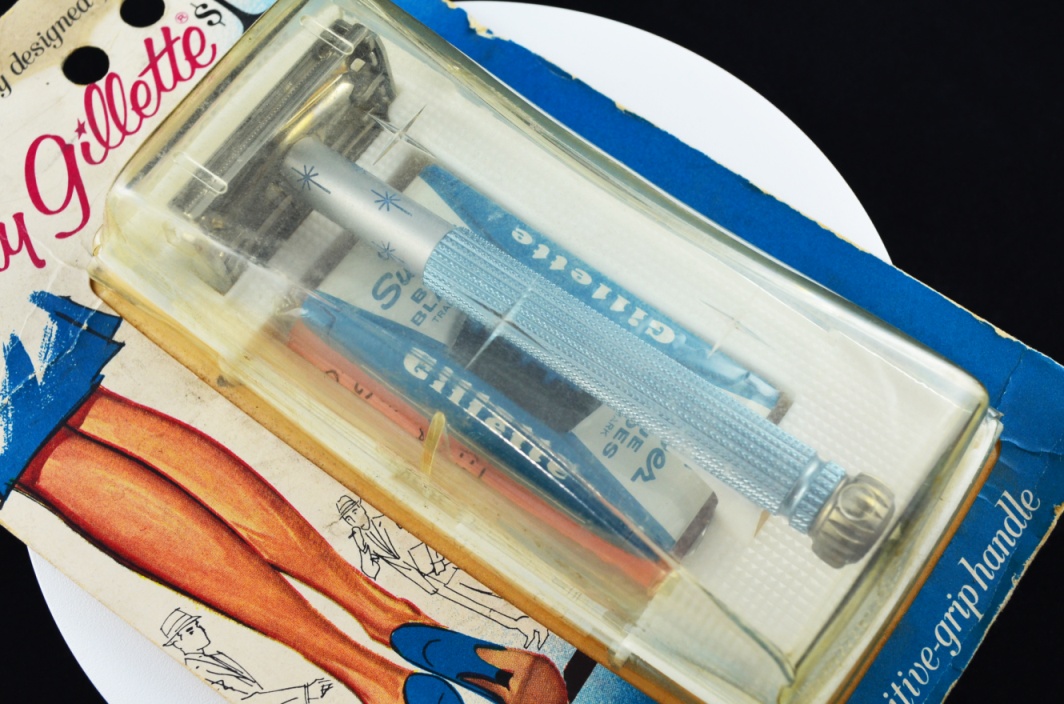 NOS Gillette Blue Starburst Lady Gillette One Piece Safety Razor - The ...