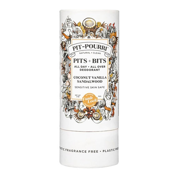 PIT-POURRI Pits + Bits Natural Full Body Deodorant, Coconut, Vanilla &amp; Sandalwood