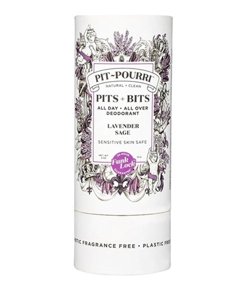 PIT-POURRI Pits + Bits Natural Full Body Deodorant, Lavender &amp; Sage