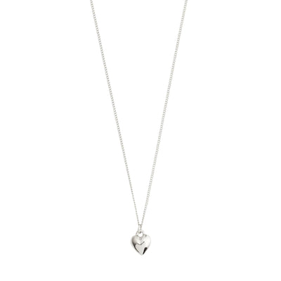 Pilgrim AFRODITTE Recycled Heart Necklace Silver-Plated