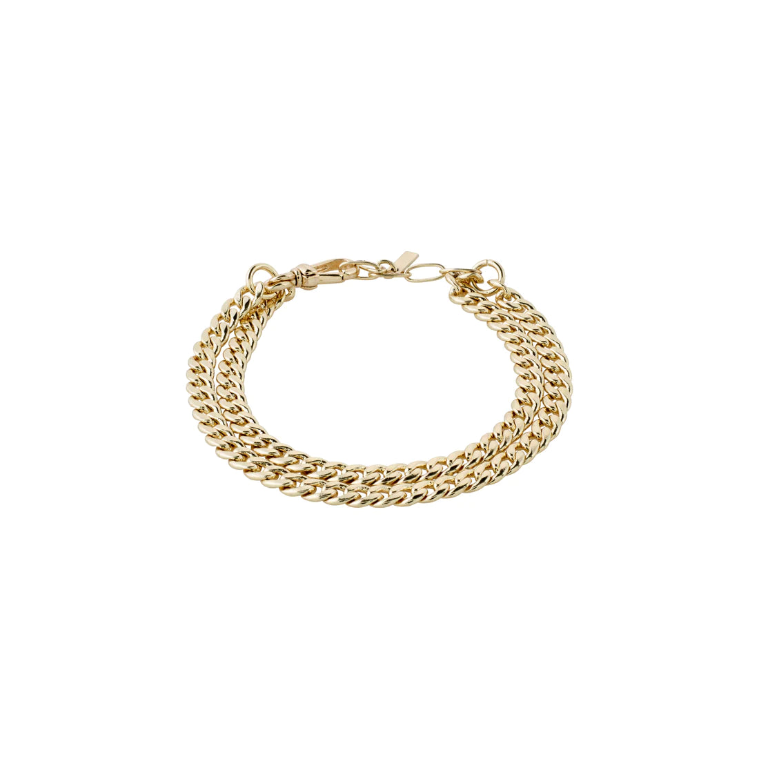Pilgrim BLOSSOM Recycled Curb Chain Bracelet 2-in-1 Gold-Plated