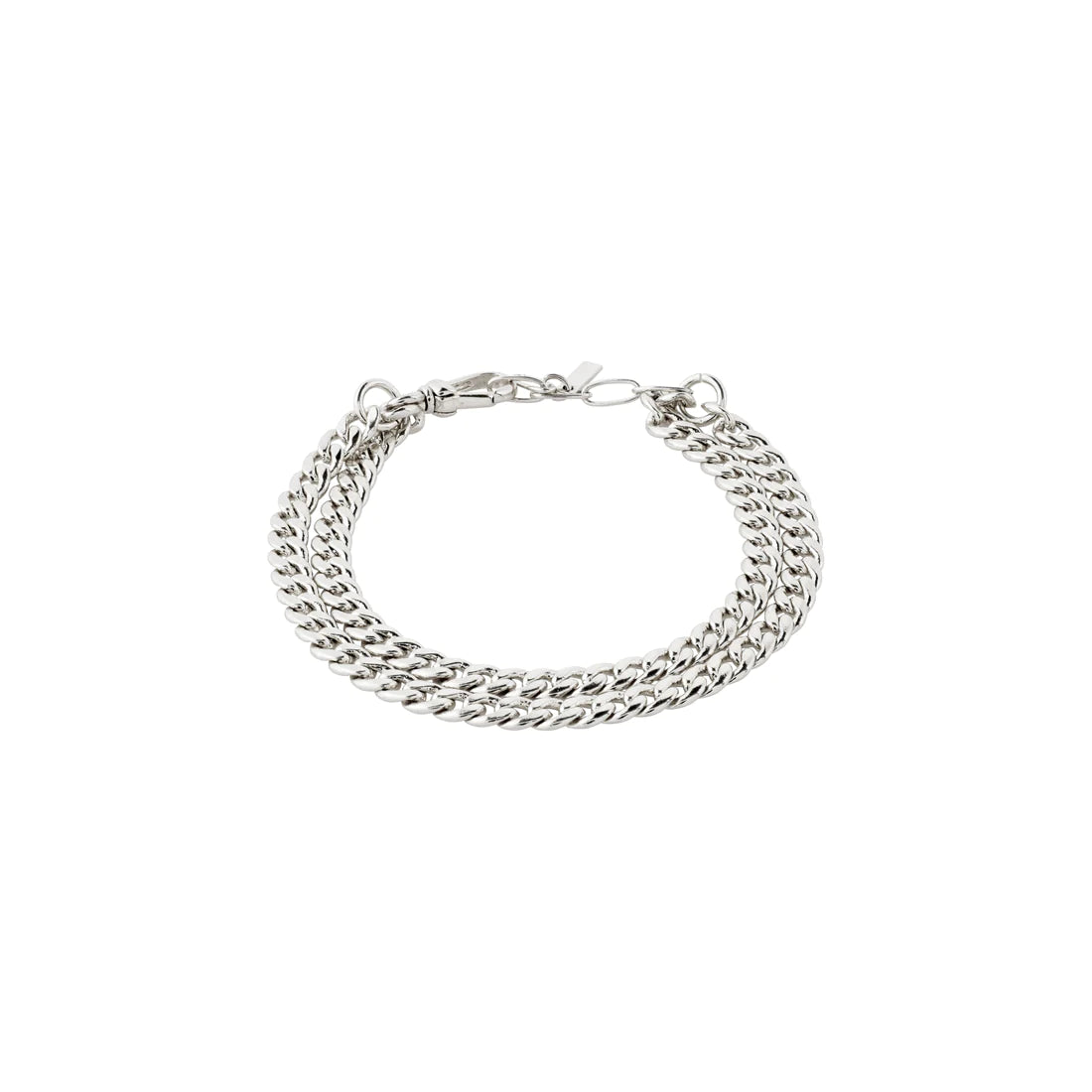 Pilgrim BLOSSOM Recycled Curb Chain Bracelet 2-in-1 Silver-Plated