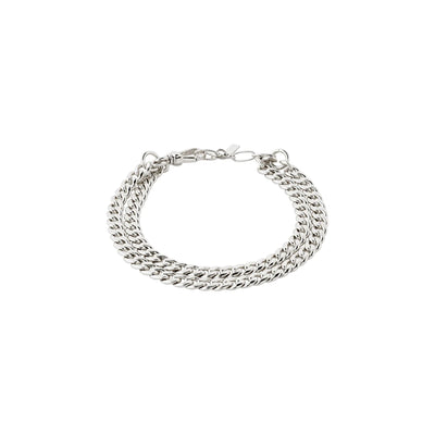 Pilgrim BLOSSOM Recycled Curb Chain Bracelet 2-in-1 Silver-Plated