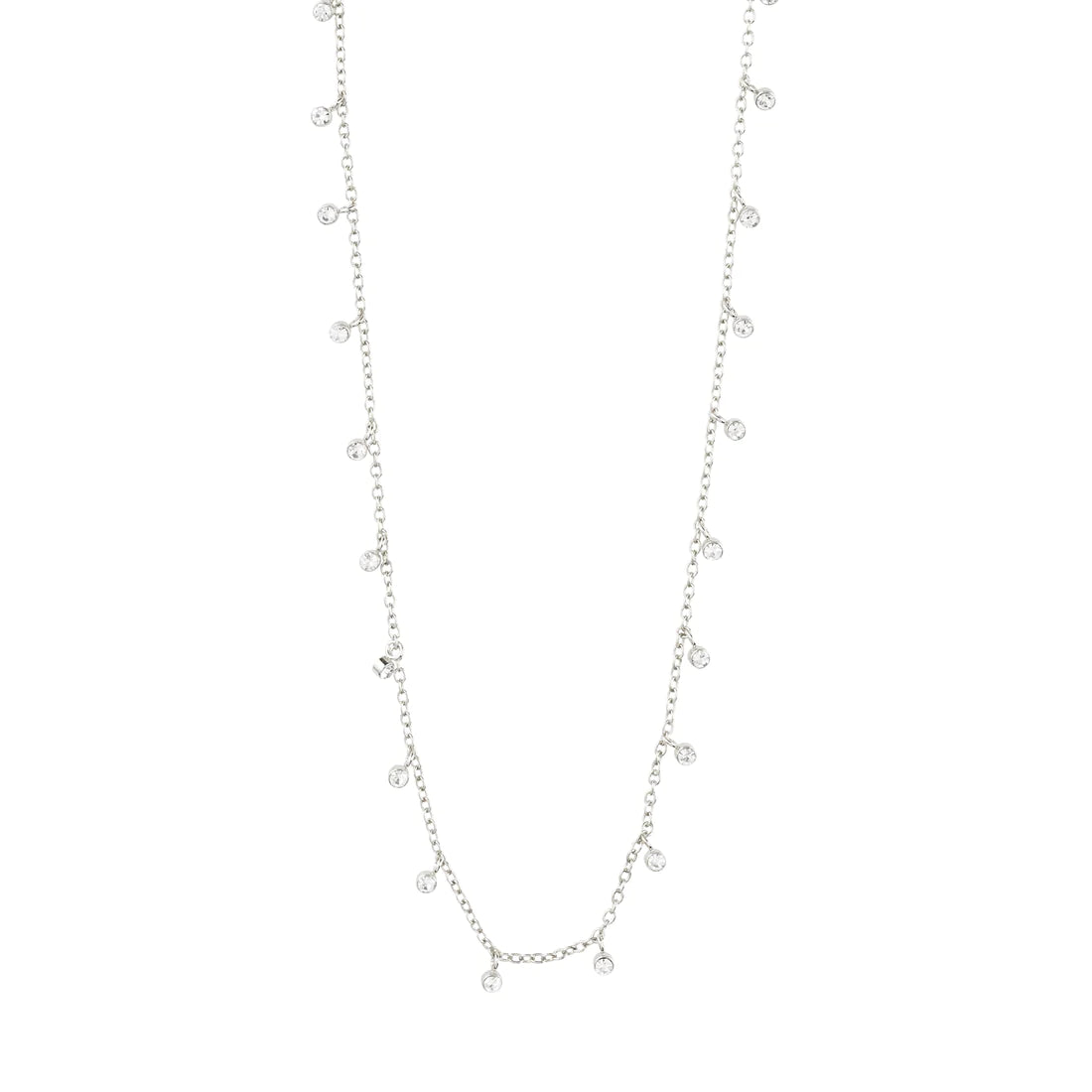 Pilgrim MAJA Crystal Multi Drops Necklace Silver-Plated