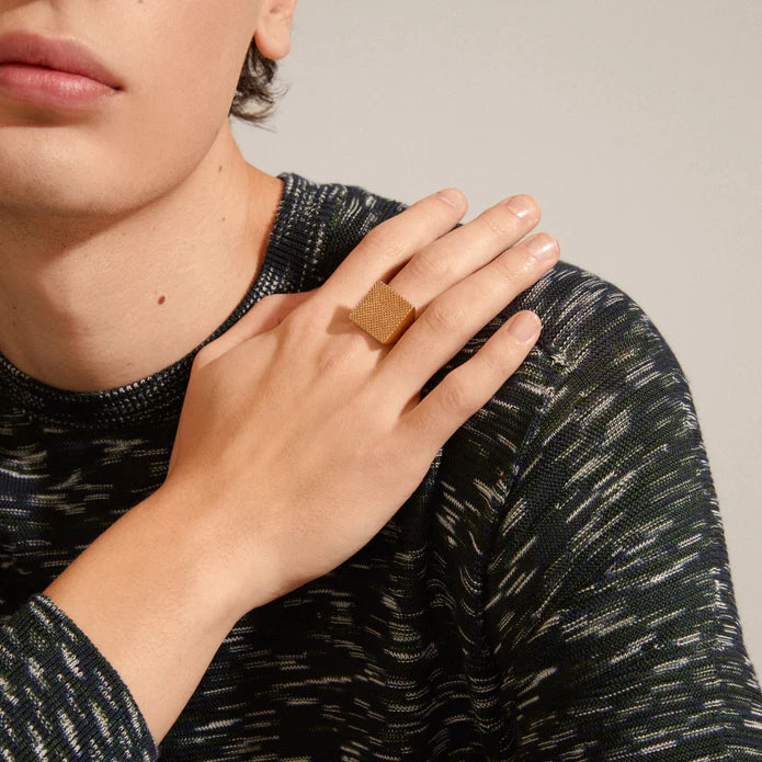 Pilgrim PULSE Recycled Signet Ring Gold-Plated