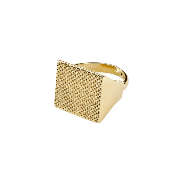 Pilgrim PULSE Recycled Signet Ring Gold-Plated